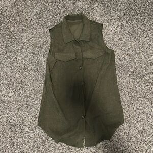 Green corduroy light vest never worn brand new